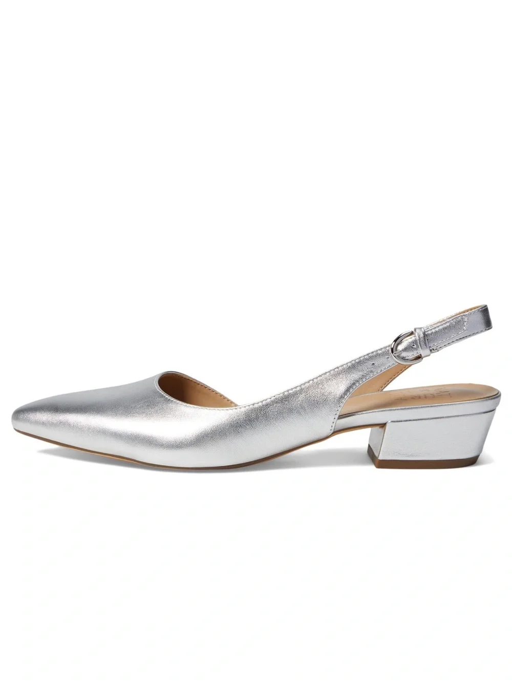 Nauralizer Banks Silver Leather Slingbacks